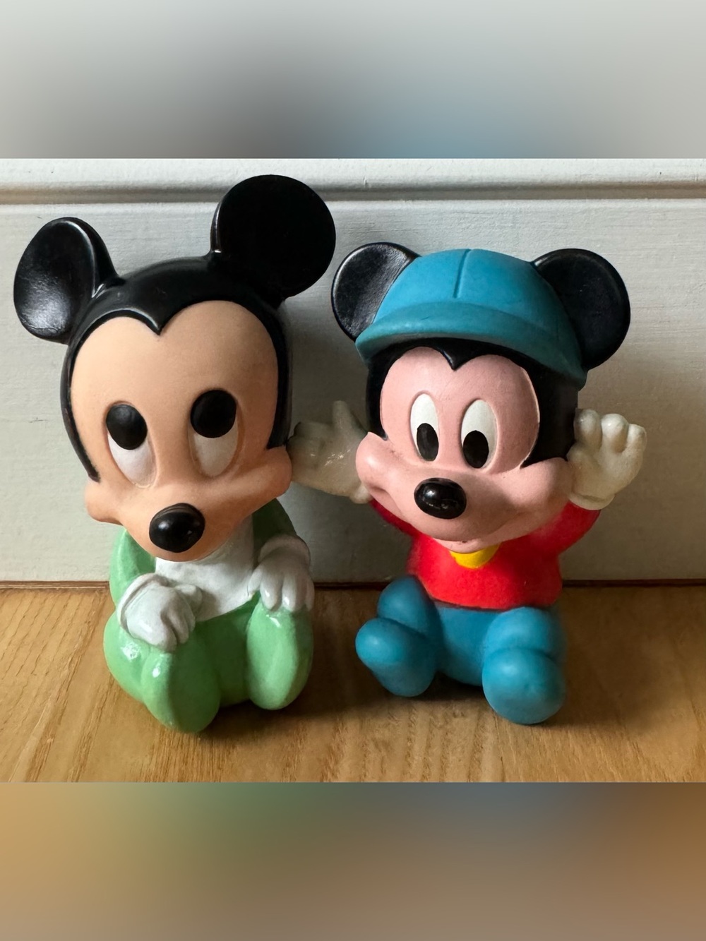 Vintage Disney Babies Mickey Mouse Bath Toy Lot 2 Dakin Squeeze Toys 1980s